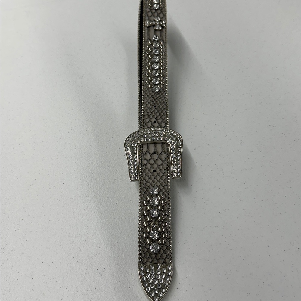 Silver Rhinestone Buckle Belt - Picture 2 of 9